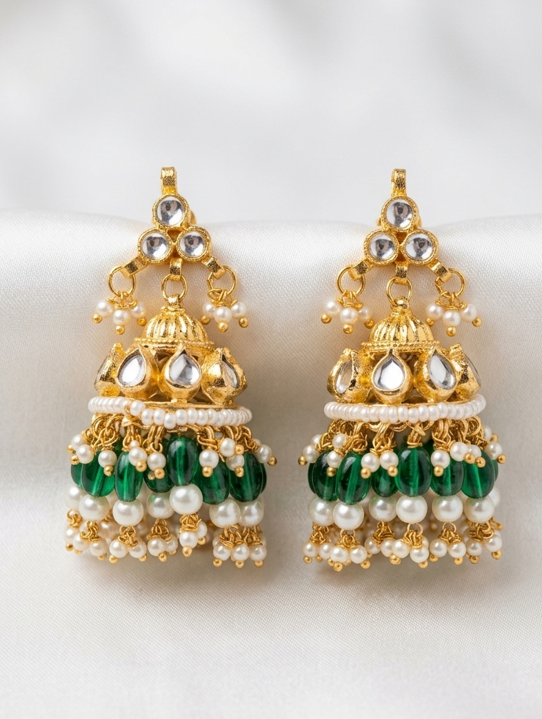 Kavya Earrings - Green
